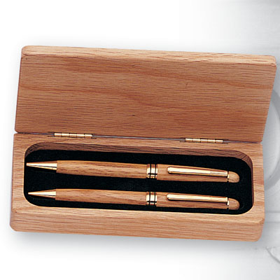 Oak Pen and Pencil Set
